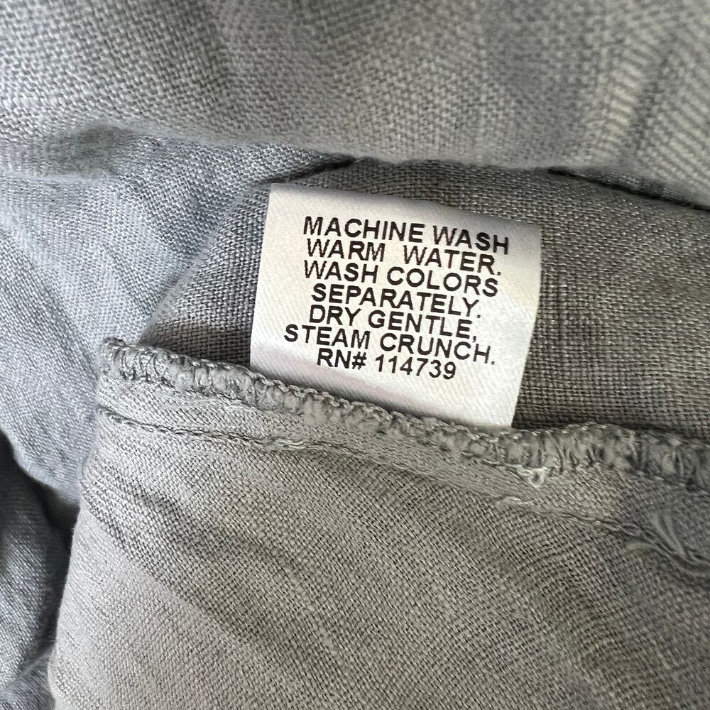Flax Brand Long Serene Gray 100% Linen Maxi Dress Women P 4-6 Pocket Sleeveless - Picture 9 of 10